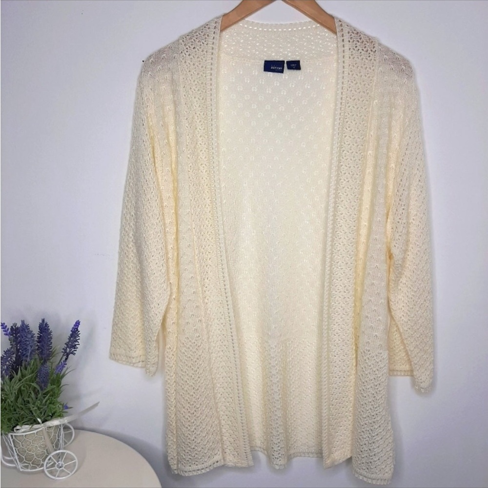 Basic Editions Crocheted Cardigan 2X